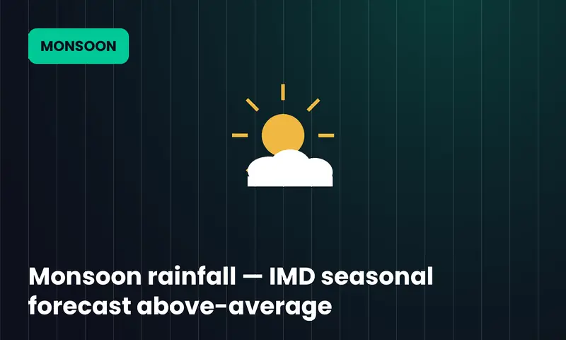Monsoon rainfall — IMD seasonal forecast above-average